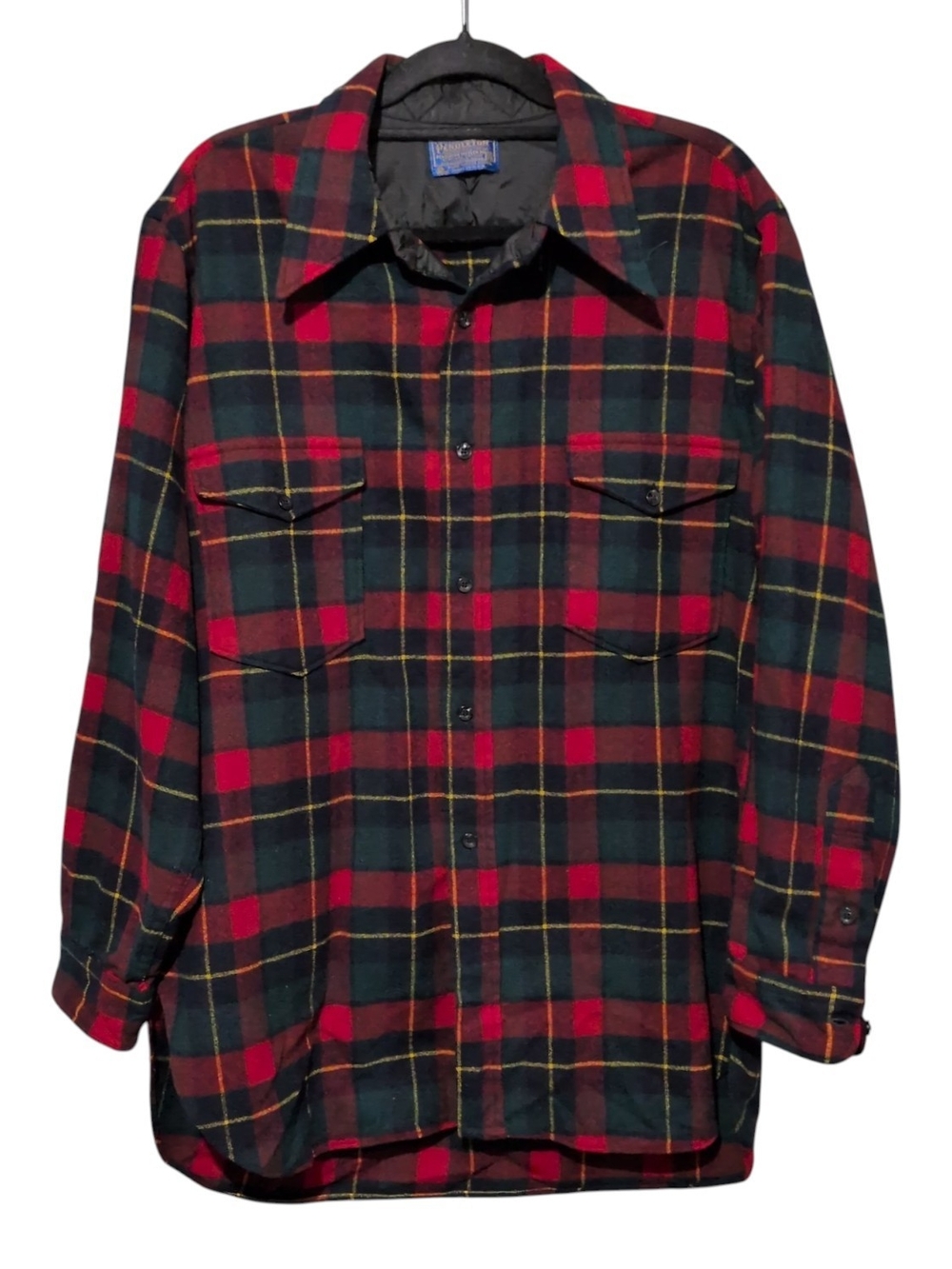 Vintage Pendleton Men's 17.5 XL Wool Plaid Shirt Jacket USA 100% Virgin Wool